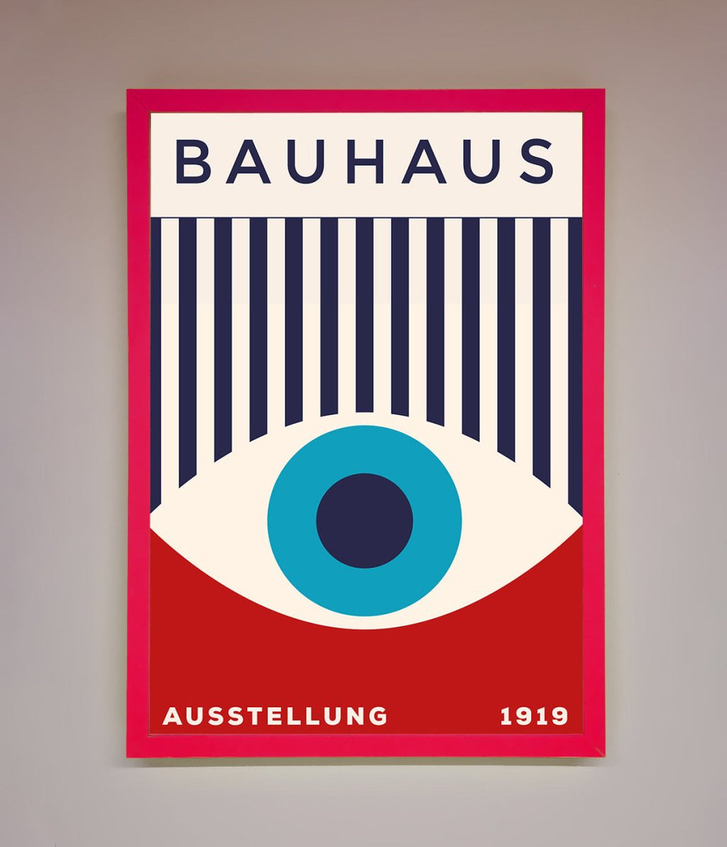 Bauhaus Red And Blue Eye Framed Wall Art
