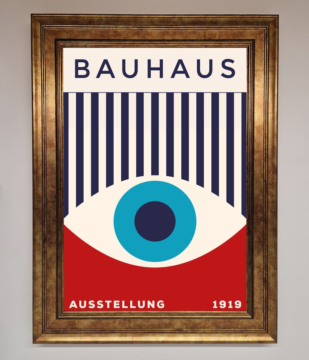 Bauhaus Red And Blue Eye Framed Wall Art
