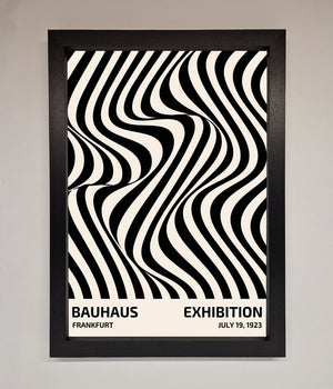 Bauhaus Wavy Black Lines Framed Poster