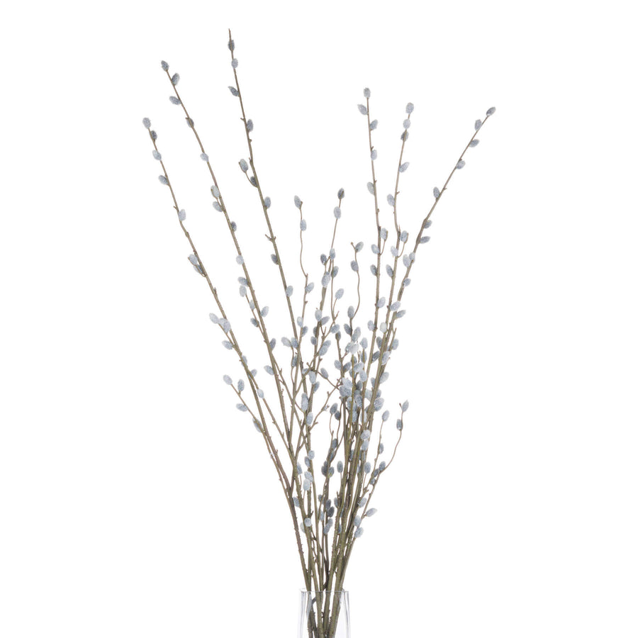 Lifelike grey pussy willow branch, 40.5 tall with realistic catkins, perfect for modern or farmhouse decor. by Sostter at brixbailey.com