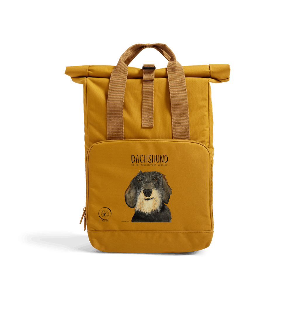 Wire Haired Dachshund Roll-Top Backpack – Small Dog, Big Adventure!