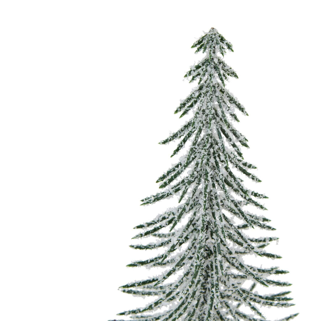 Snow-dusted artificial spindle tree with wood base, 35cm rustic winter decor centerpiece by Sostter at brixbailey.com