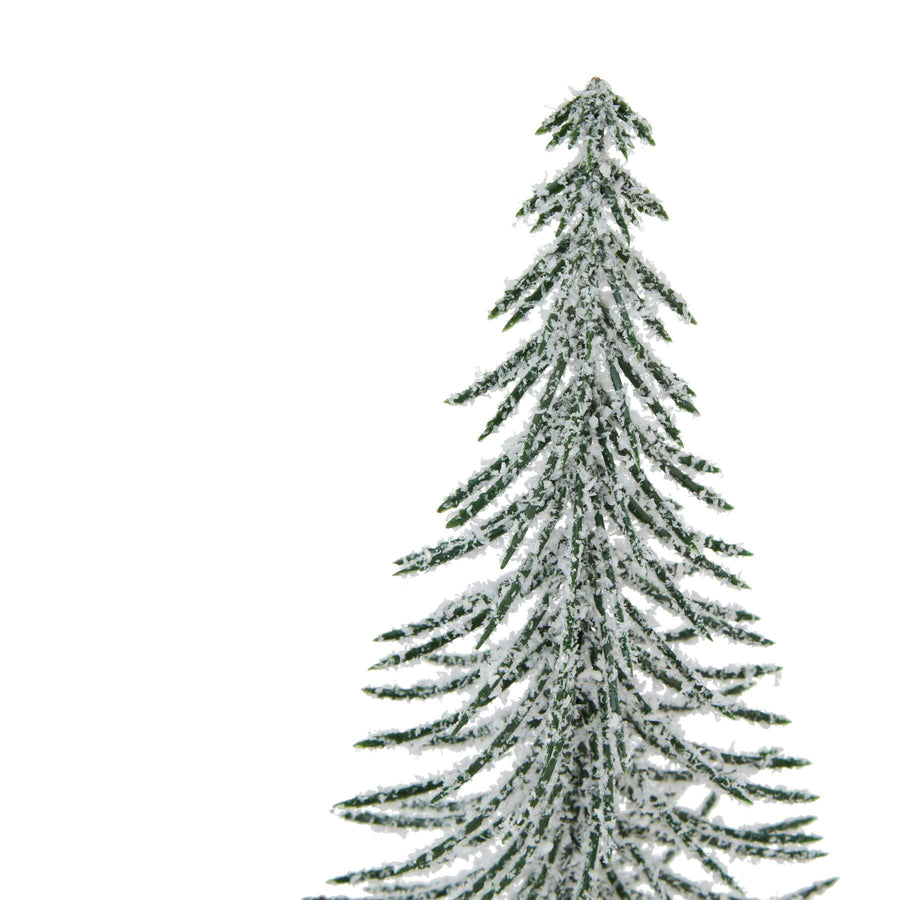 Snow-dusted artificial spindle tree with wood base, 35cm rustic winter decor centerpiece by Sostter at brixbailey.com