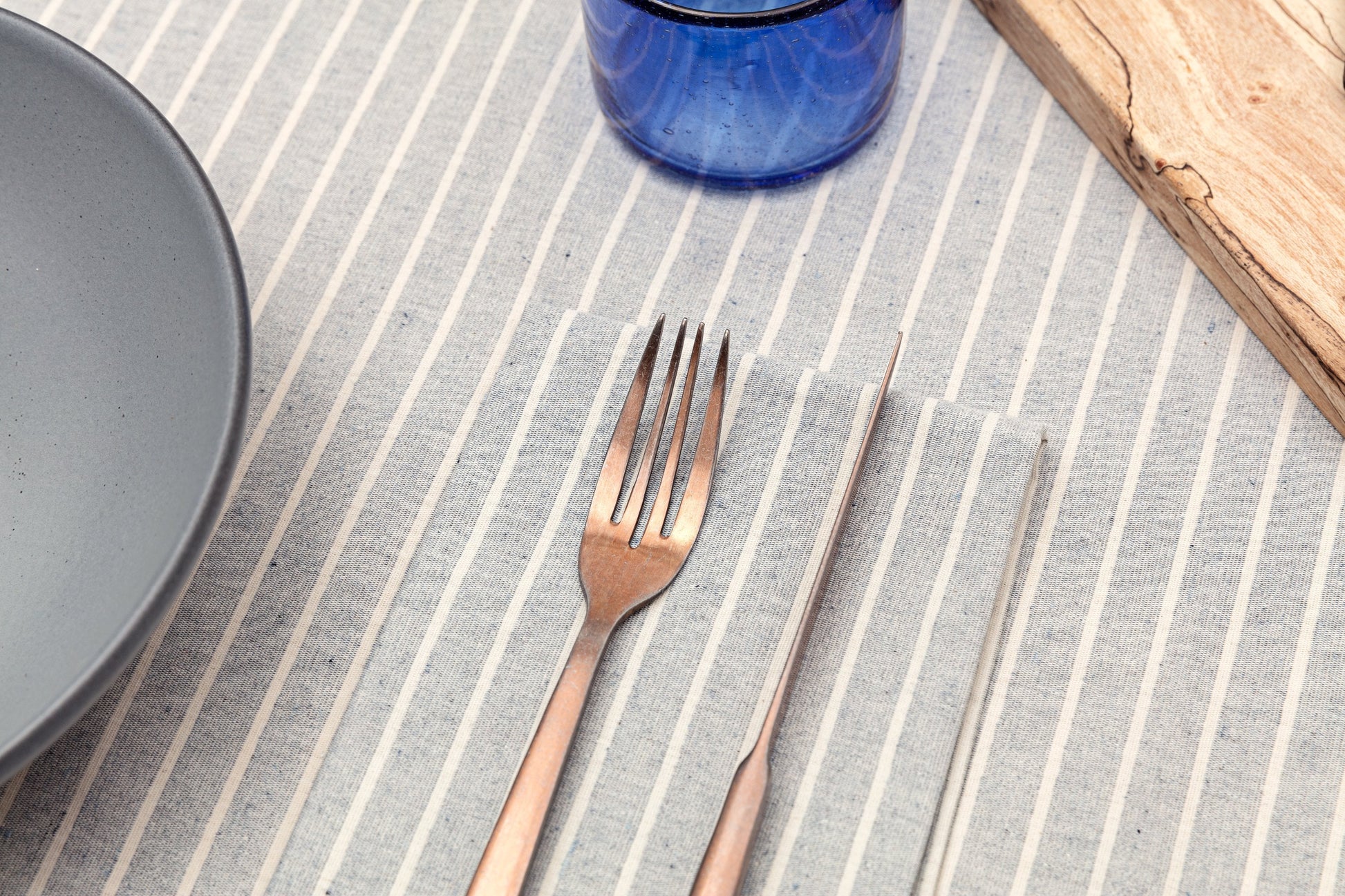 Pinstripe Cotton Tablecloth