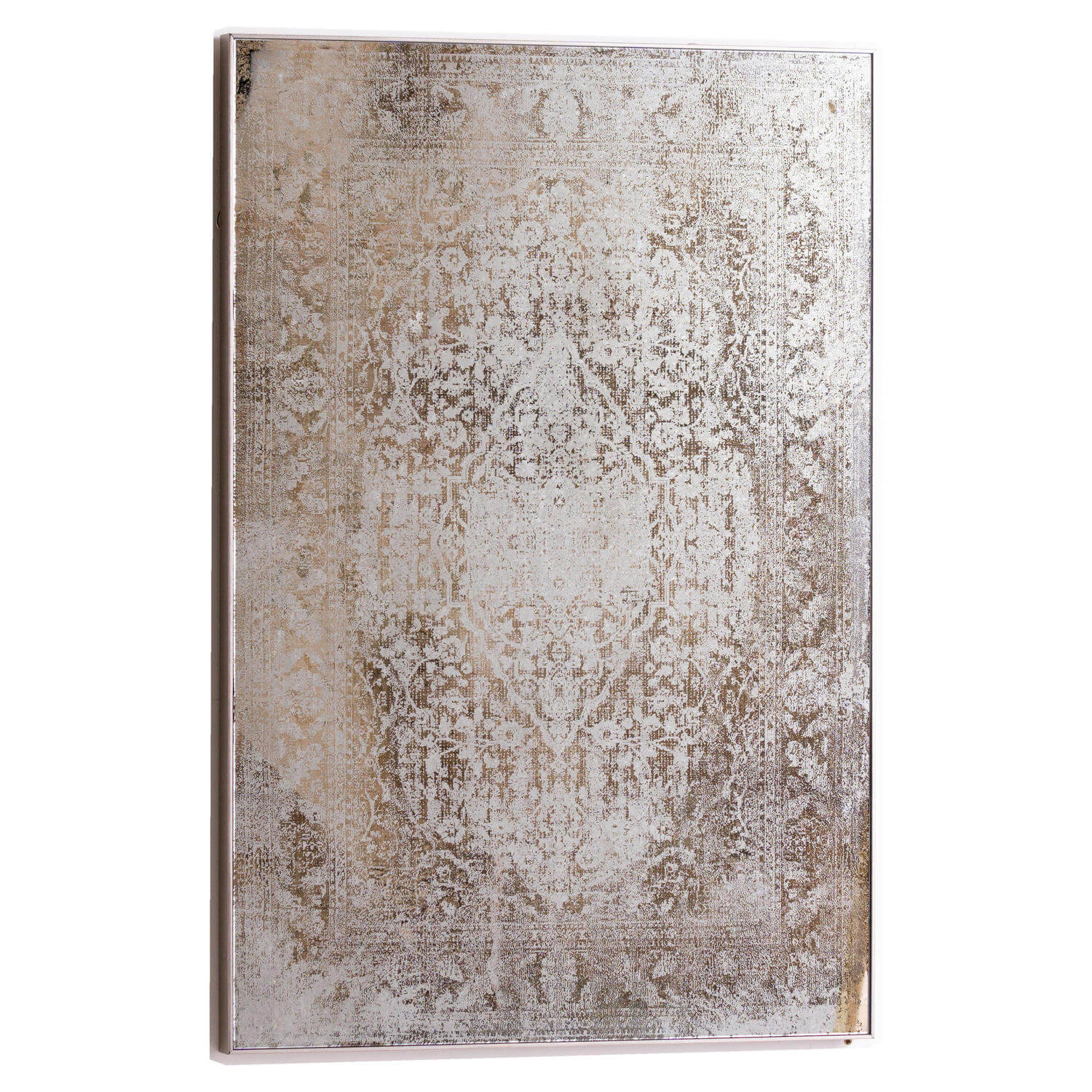 Antique bronze etched foxed wall mirror with vintage patterns, 92x62cm, for living rooms or bedrooms. by Sostter at brixbailey.com