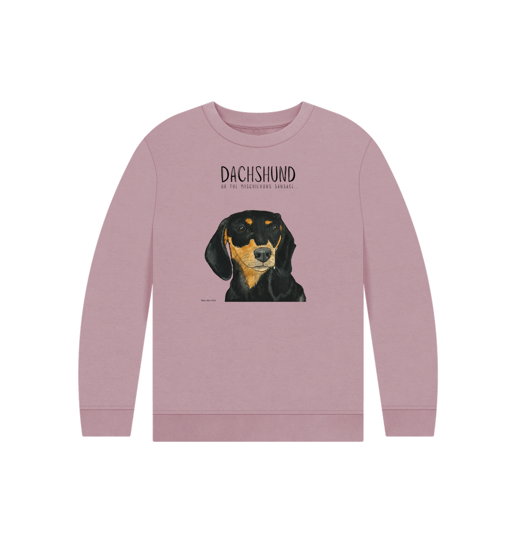 Snuggly Black & Tan Sausage Dog Kids' Sweatshirt – Ethically Made Cuteness!