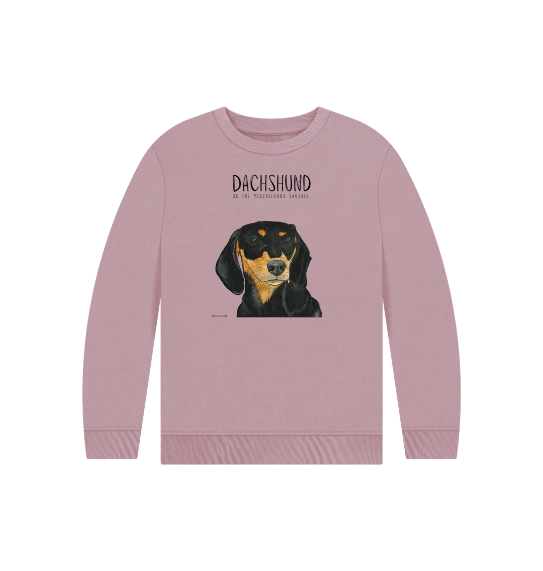 Snuggly Black & Tan Sausage Dog Kids' Sweatshirt – Ethically Made Cuteness!