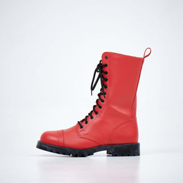 High Aviator Boots in Red – Rugged & Stylish All-Weather Leather by Samelin at www.brixbailey.com