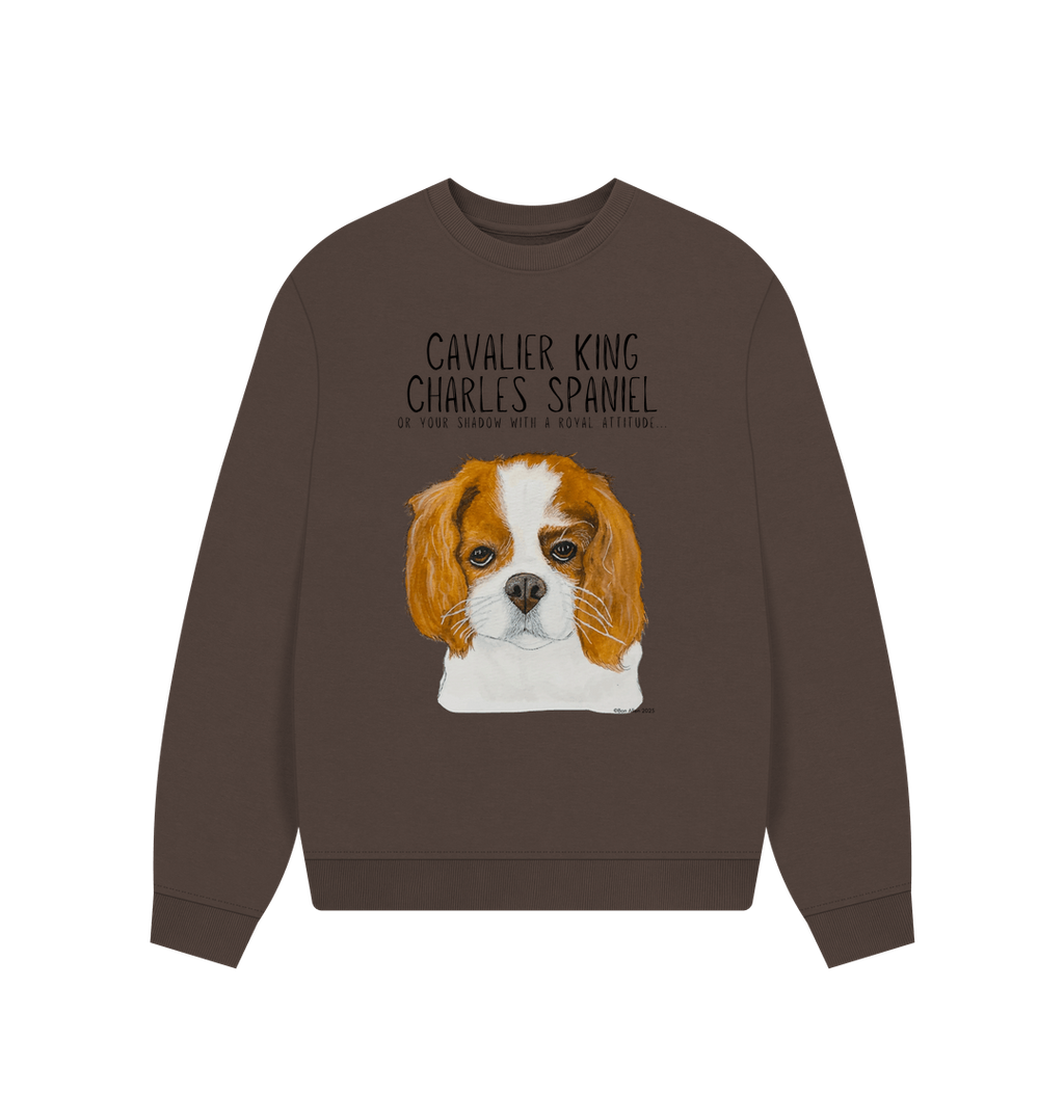 Oversized & Overruled: Eco-Luxe Sweatshirt with Cavalier Queen Energy