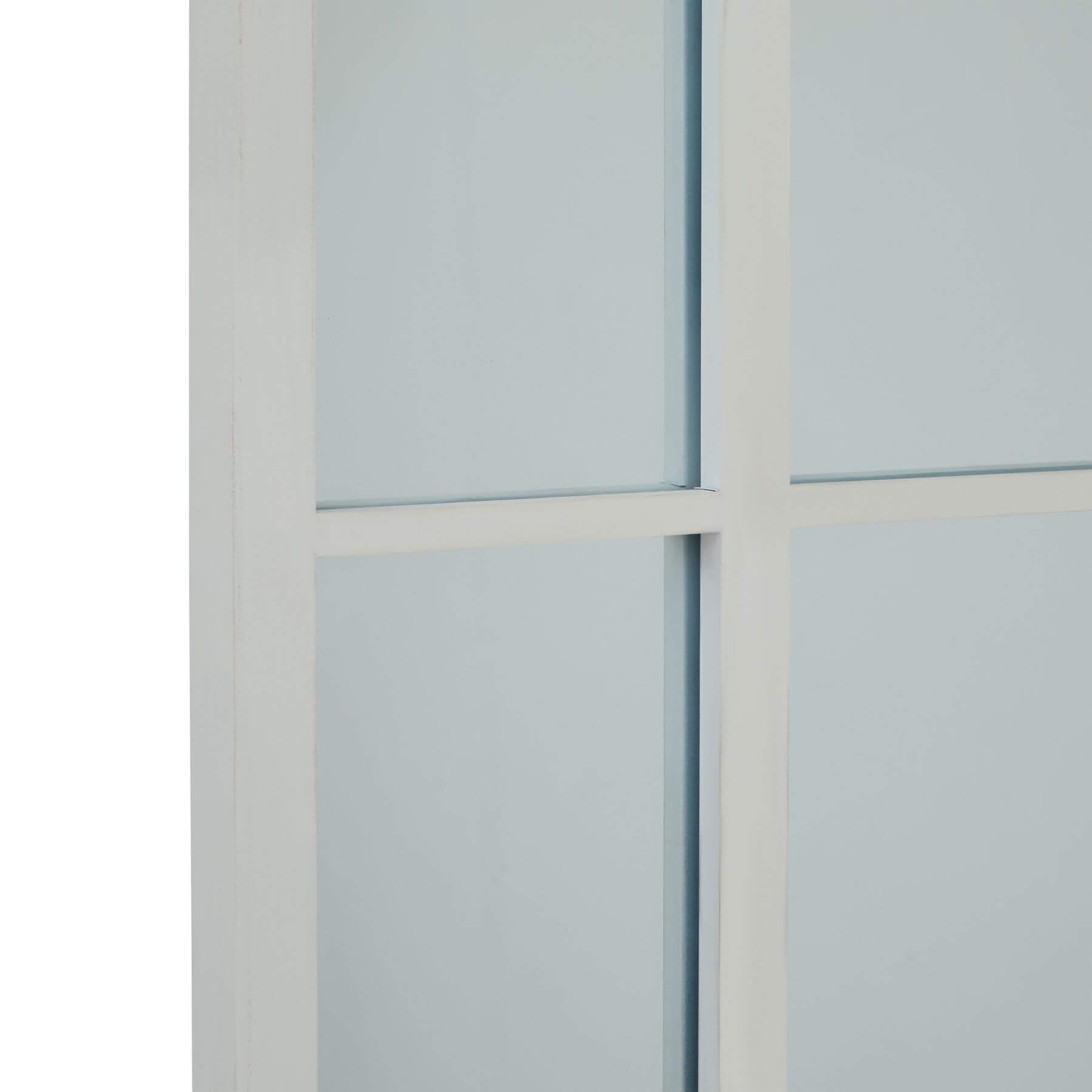White arched window mirror with elegant wood frame, perfect for modern or traditional home decor. by Sostter at brixbailey.com