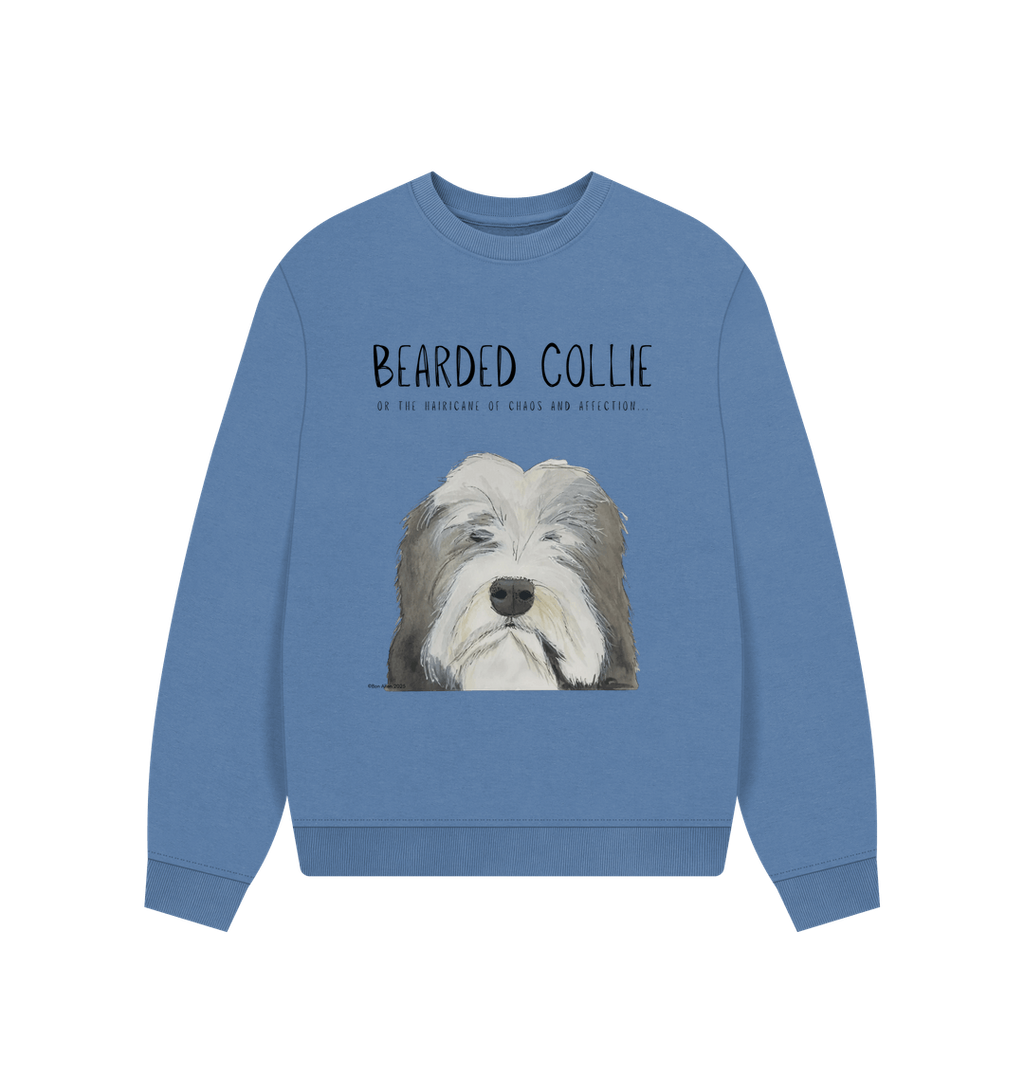 Hairicane of Cozy Chaos – Bearded Collie Oversized Sweatshirt