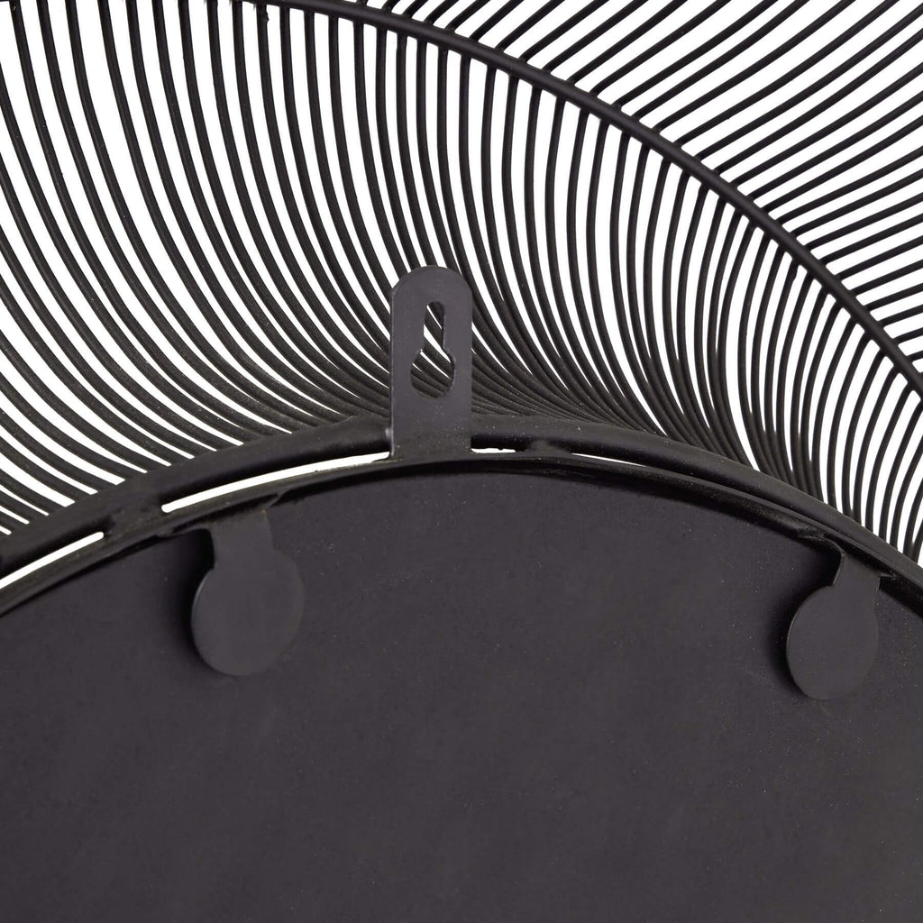 Chico black large wire mirror with geometric grid design and matte black metal frame, 120cm statement decor piece by Sostter at brixbailey.com