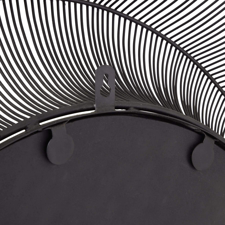 Chico black large wire mirror with geometric grid design and matte black metal frame, 120cm statement decor piece by Sostter at brixbailey.com
