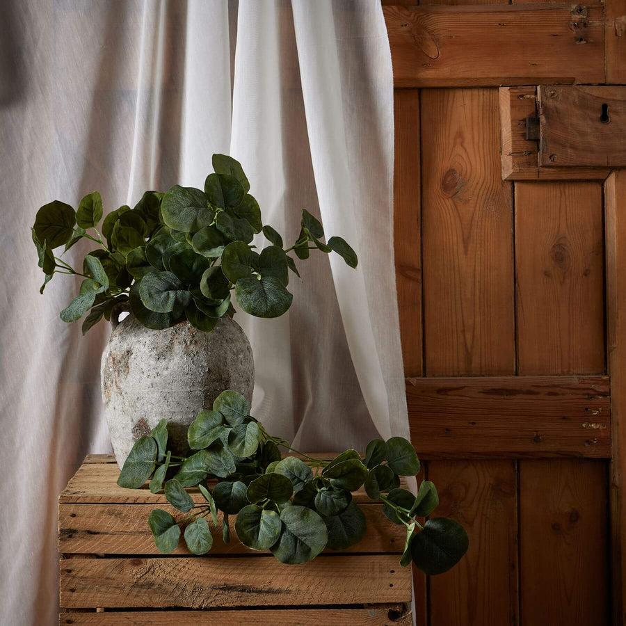 Artificial short eucalyptus bunch with silvery-green leaves for home decor, realistic plastic foliage arrangement by Sostter at brixbailey.com