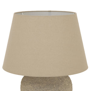 Handcrafted Tuscan grey ceramic lamp, 40cm tall, with soft neutral finish for ambient lighting by sostter at brixbailey.com