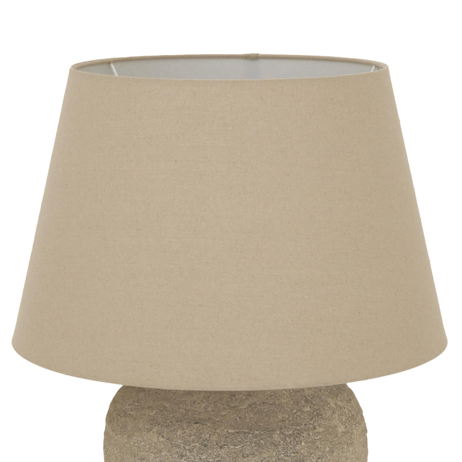 Handcrafted Tuscan grey ceramic lamp, 40cm tall, with soft neutral finish for ambient lighting by Sostter at brixbailey.com