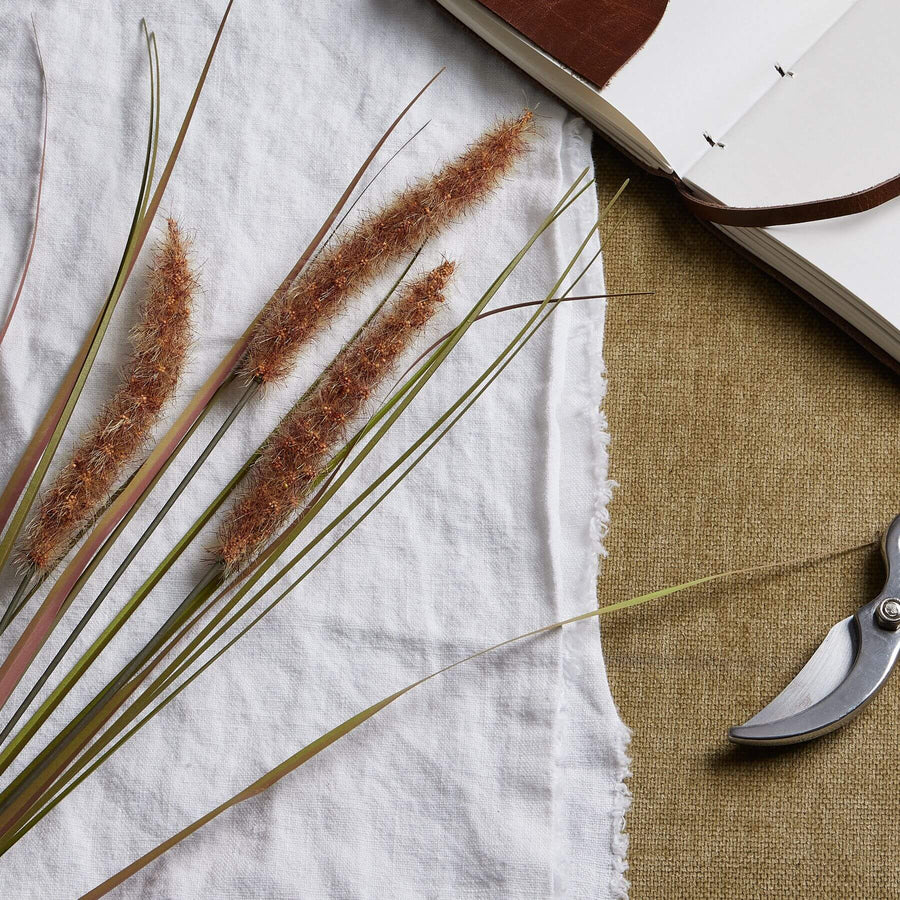 Terracotta grass stems in warm brown, 80cm tall, set of three lifelike artificial meadow grasses for home decor by Sostter at brixbailey.com