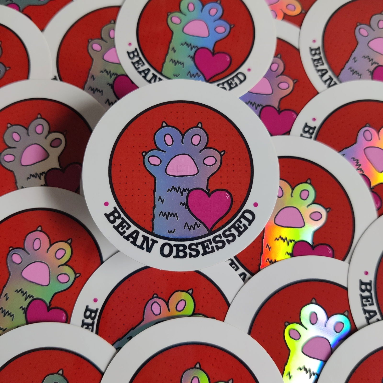 bean obsessed cat themed Vinyl Sticker