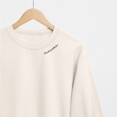 Embroidered Collar Organic Cotton Sweatshirt 