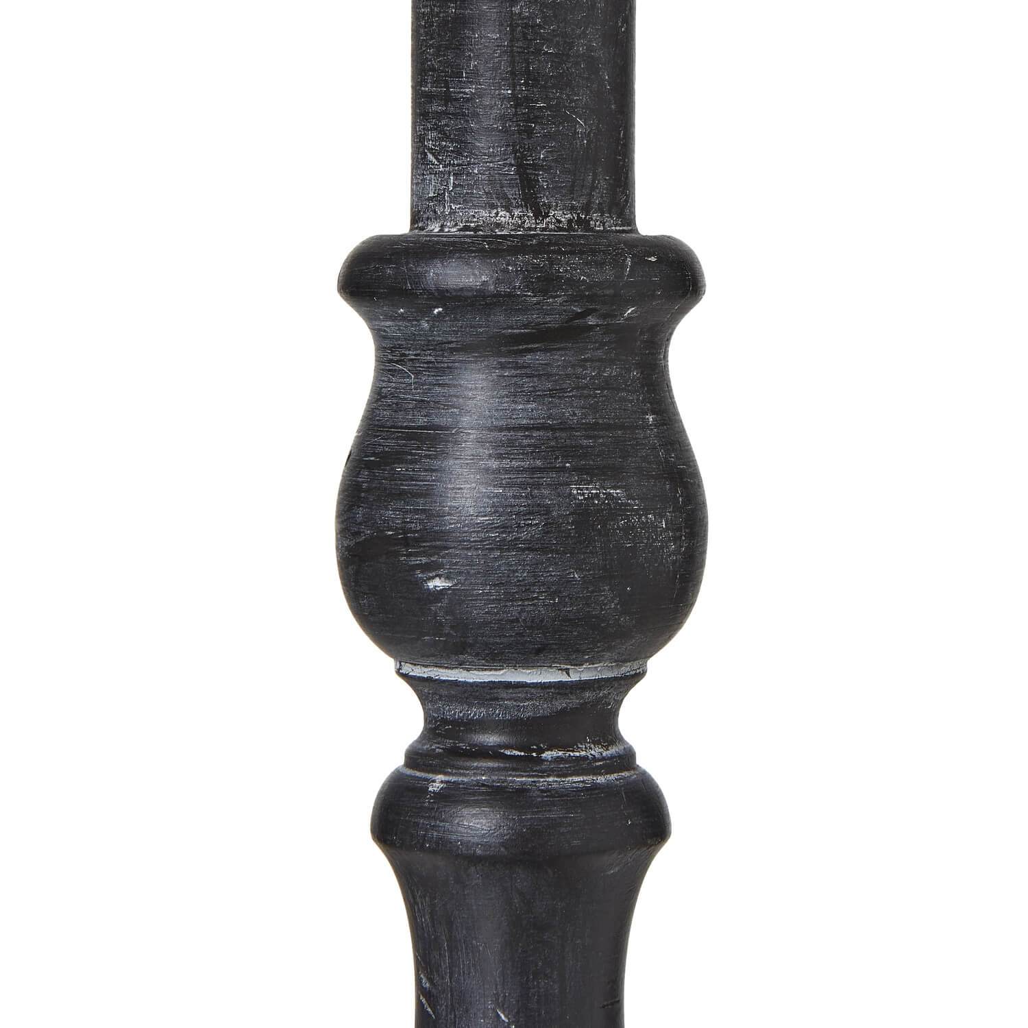 Ravenna Column Table Lamp with distressed black wood base and neutral linen shade for rustic-modern decor (124 chars) by Sostter at brixbailey.com