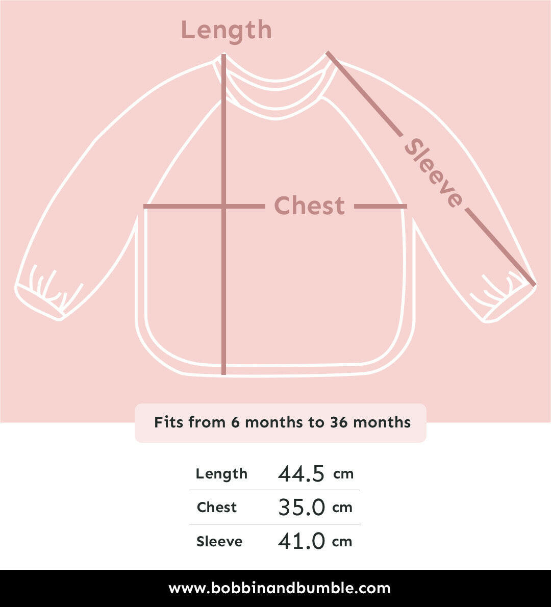 Long Sleeved Baby Bib - Spotty print