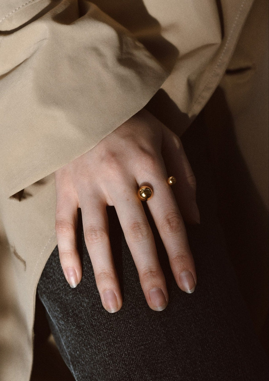 Gold Plated Bomb Ring – Bold & Adjustable Statement Piece by NO MORE at www.brixbailey.com