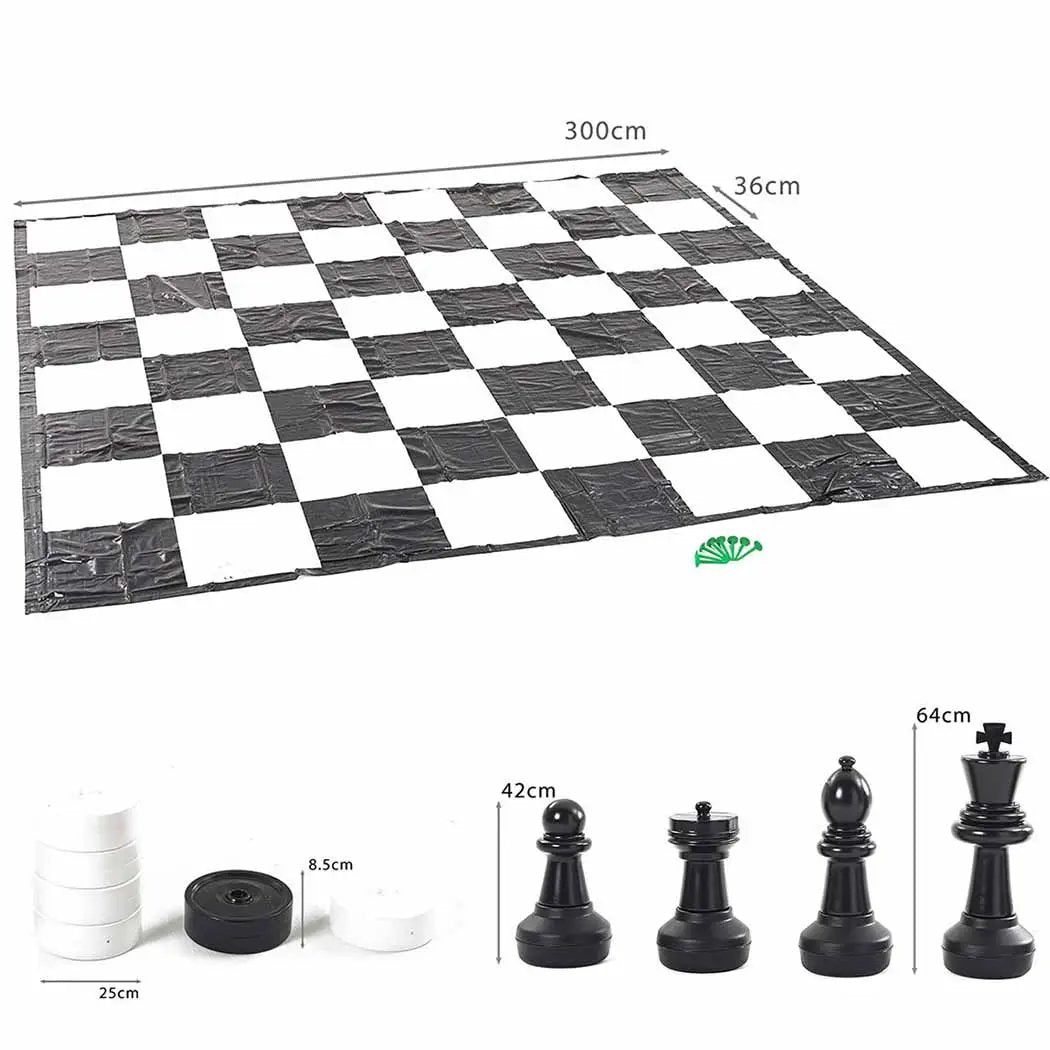 Giant Chess + Giant Draughts + Mat Package (3m x 3m)
