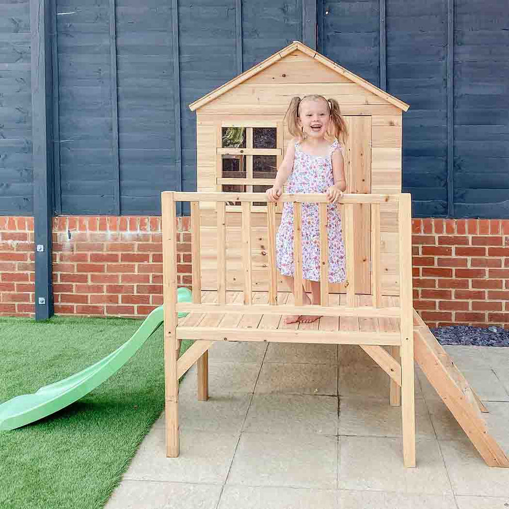 Evermeadow Wooden Tower Playhouse with Slide