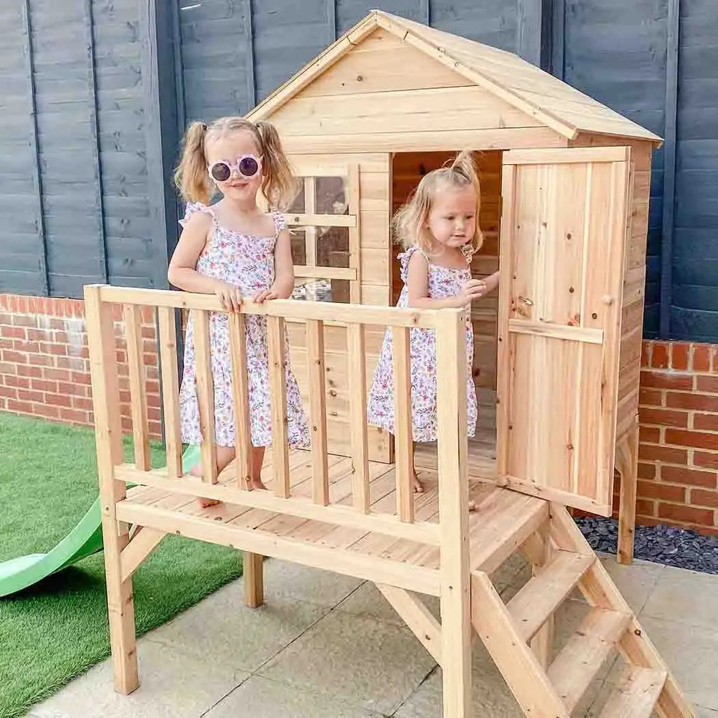 Evermeadow Wooden Tower Playhouse with Slide