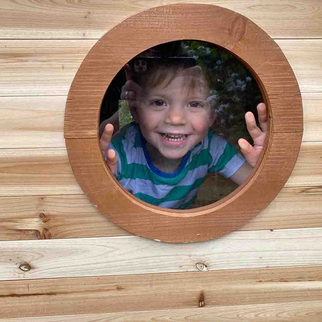 Wooden Tower Playhouse with Slide and Ladder