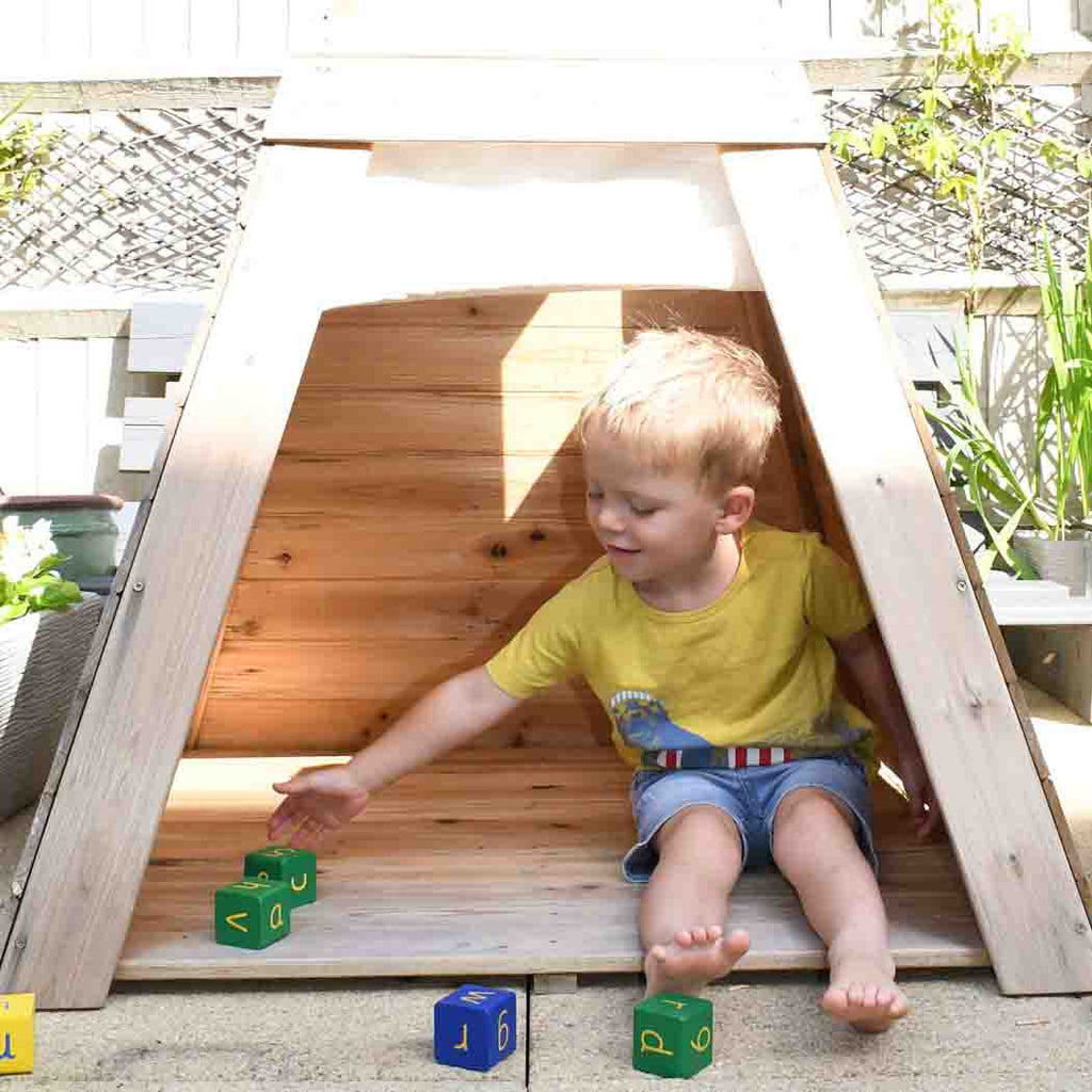 Wooden Teepee Playhouse Without Floor A Magical Hideaway - Indoor and Outdoor Play