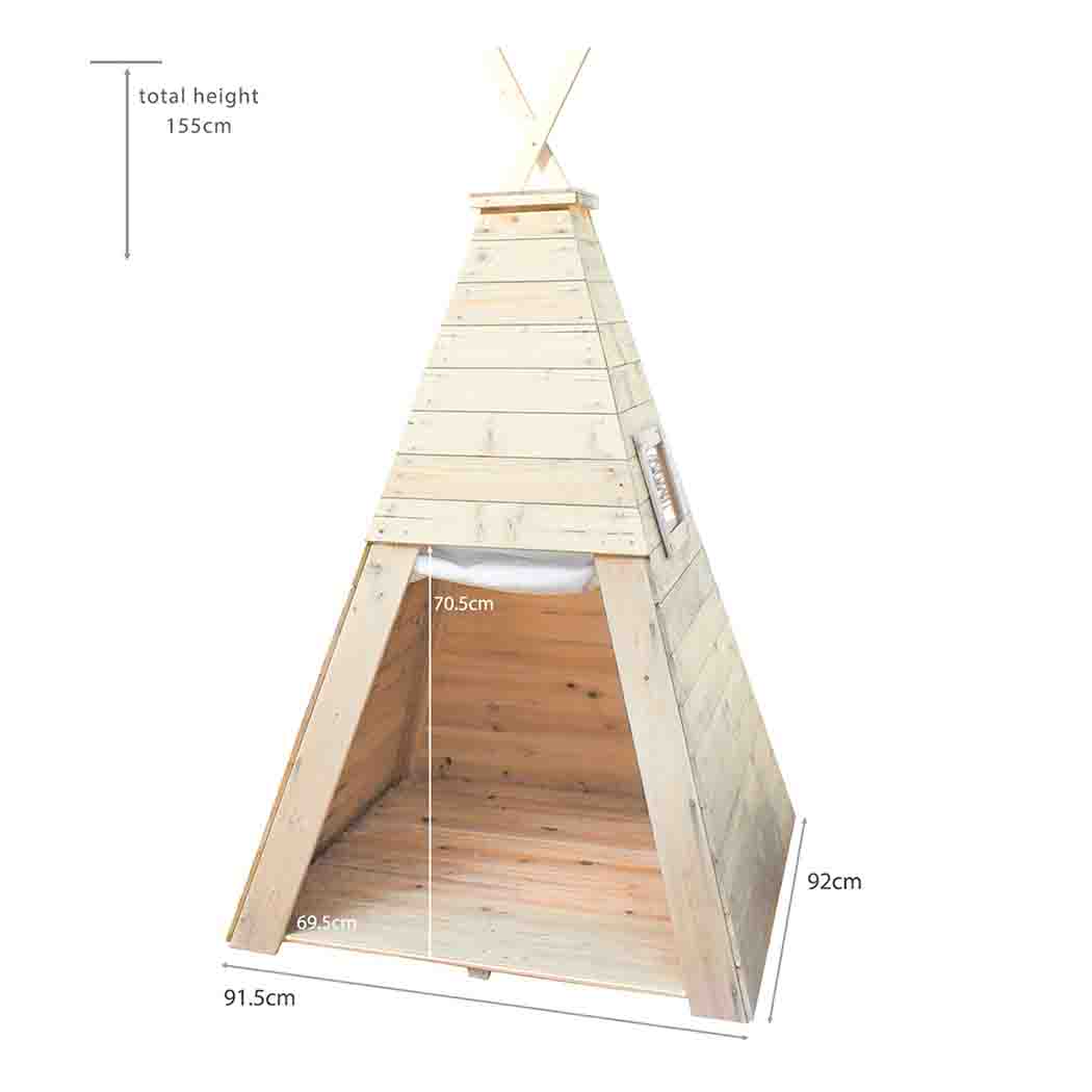 Wooden Teepee Playhouse Without Floor A Magical Hideaway - Indoor and Outdoor Play