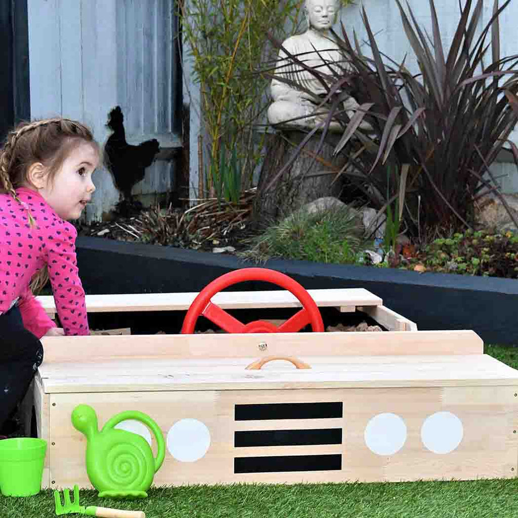 Car Shaped Wooden Sandpit