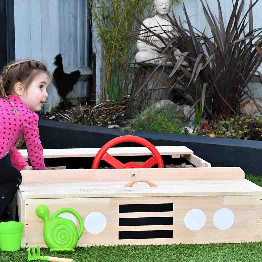 Car Shaped Wooden Sandpit
