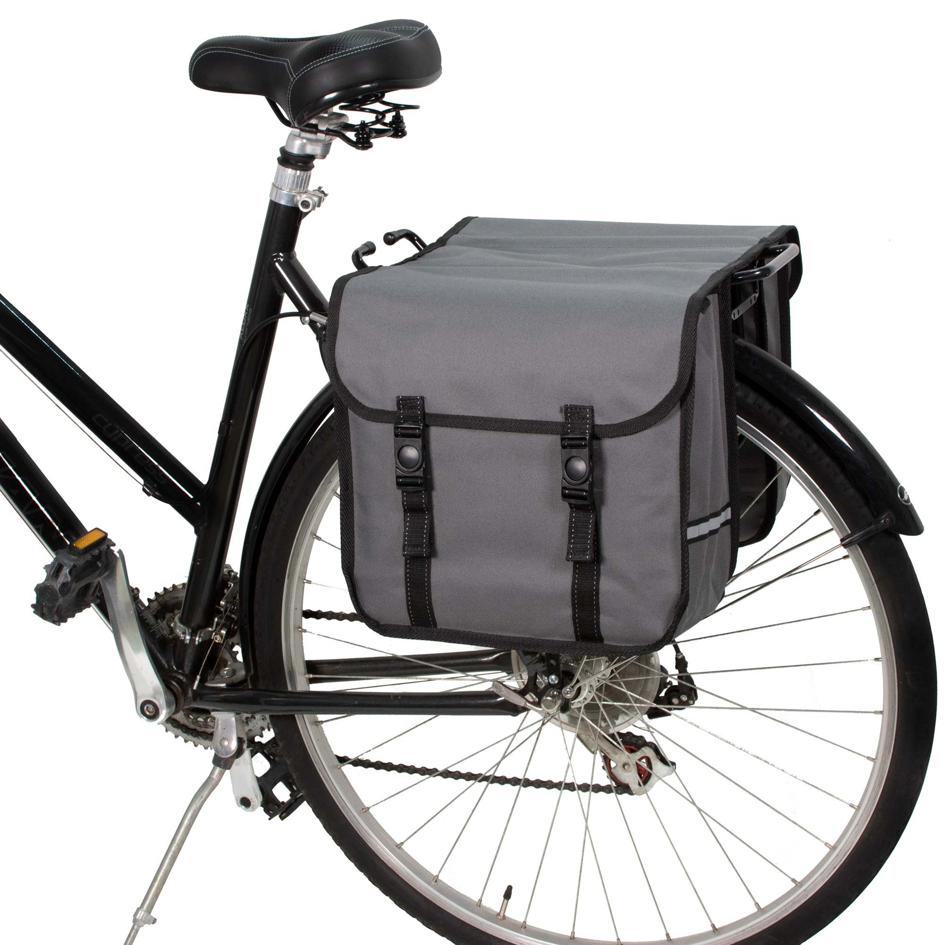 BikyBag Classic - Bicycle Double Pannier Bag (Grey)