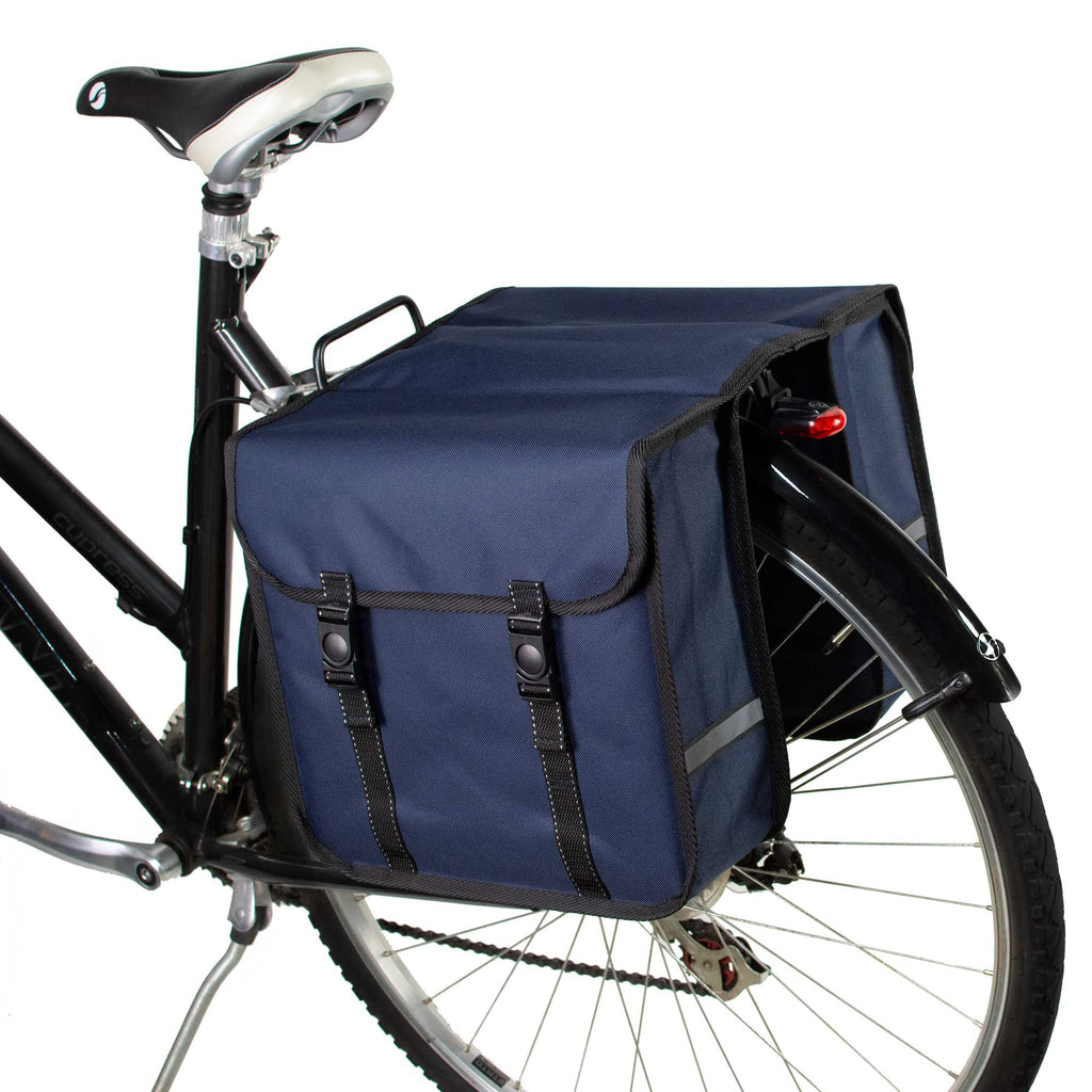 BikyBag Classic - Bicycle Double Pannier Bag (Navy Blue)
