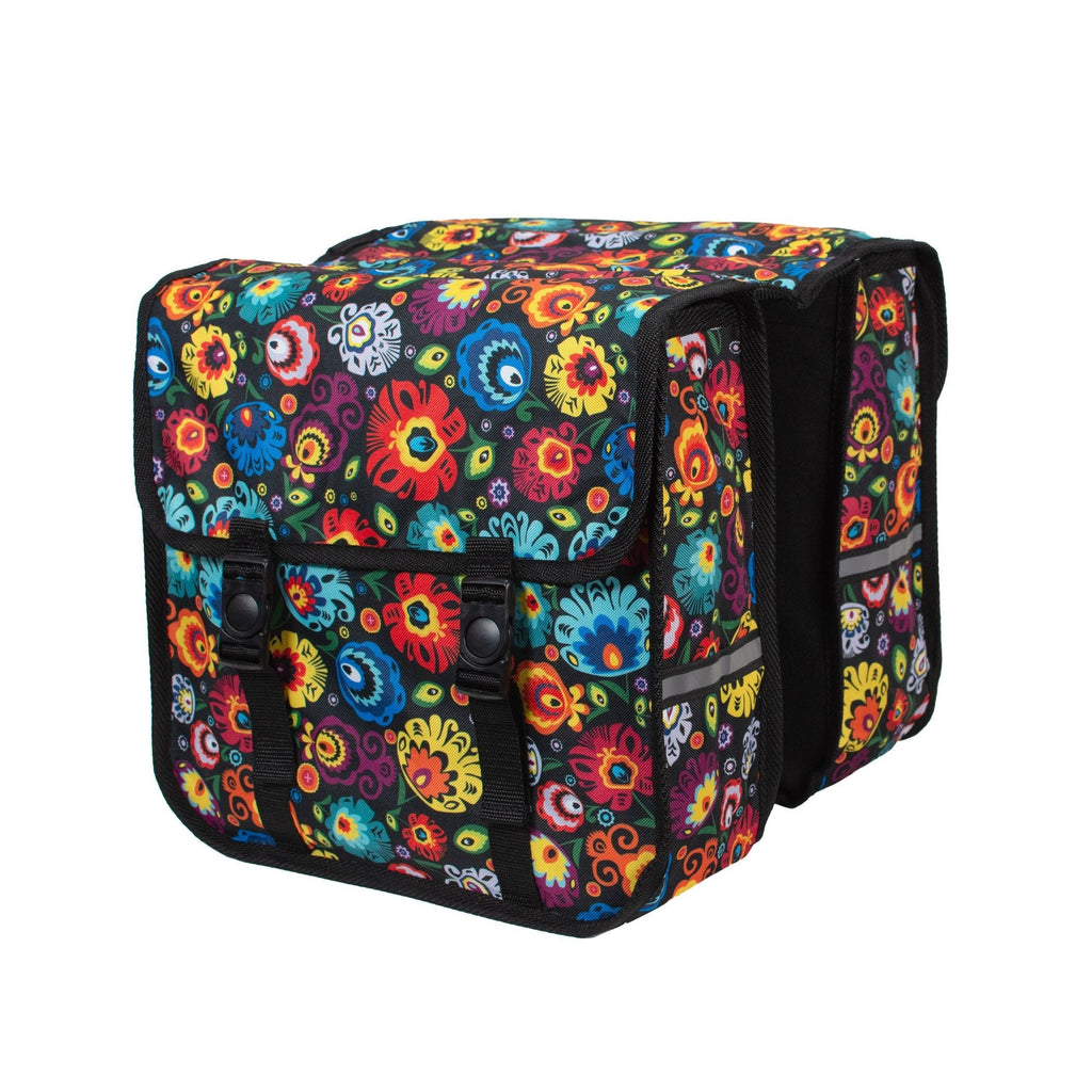 BikyBag Classic CE - Bicycle Double Pannier Bag (Folklore Flowers)