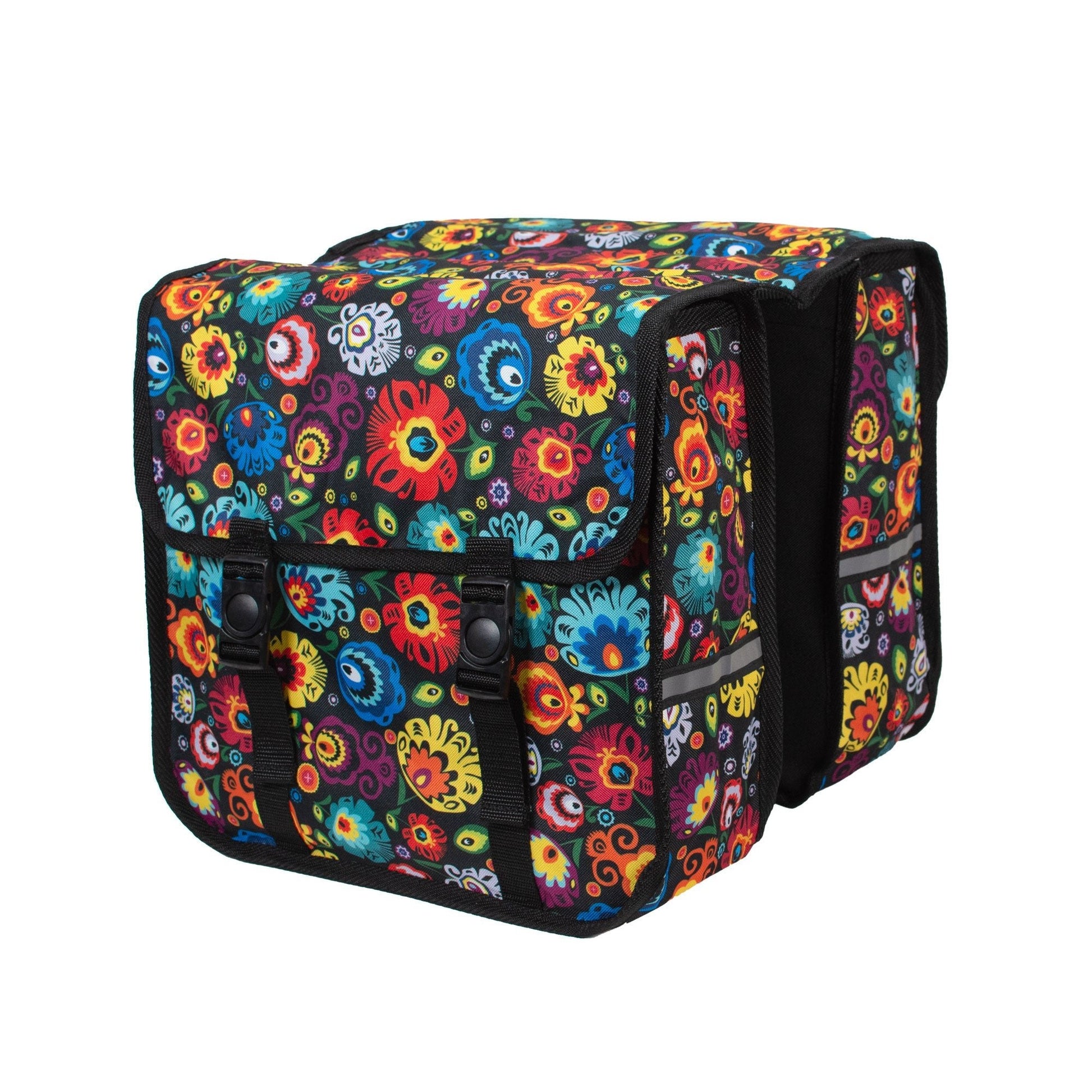 BikyBag Classic CE - Bicycle Double Pannier Bag (Folklore Flowers)