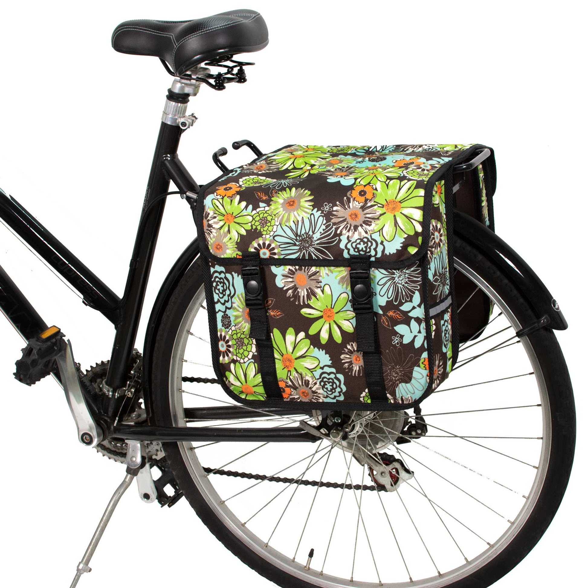 BikyBag Classic CE - Bicycle Double Pannier Bag (Green Meadow)