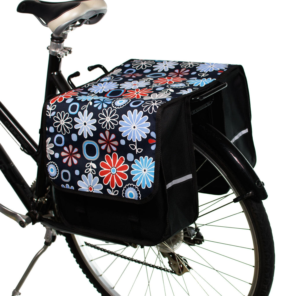 BikyBag Classic CL - Bicycle Double Pannier Bag (Daisy)