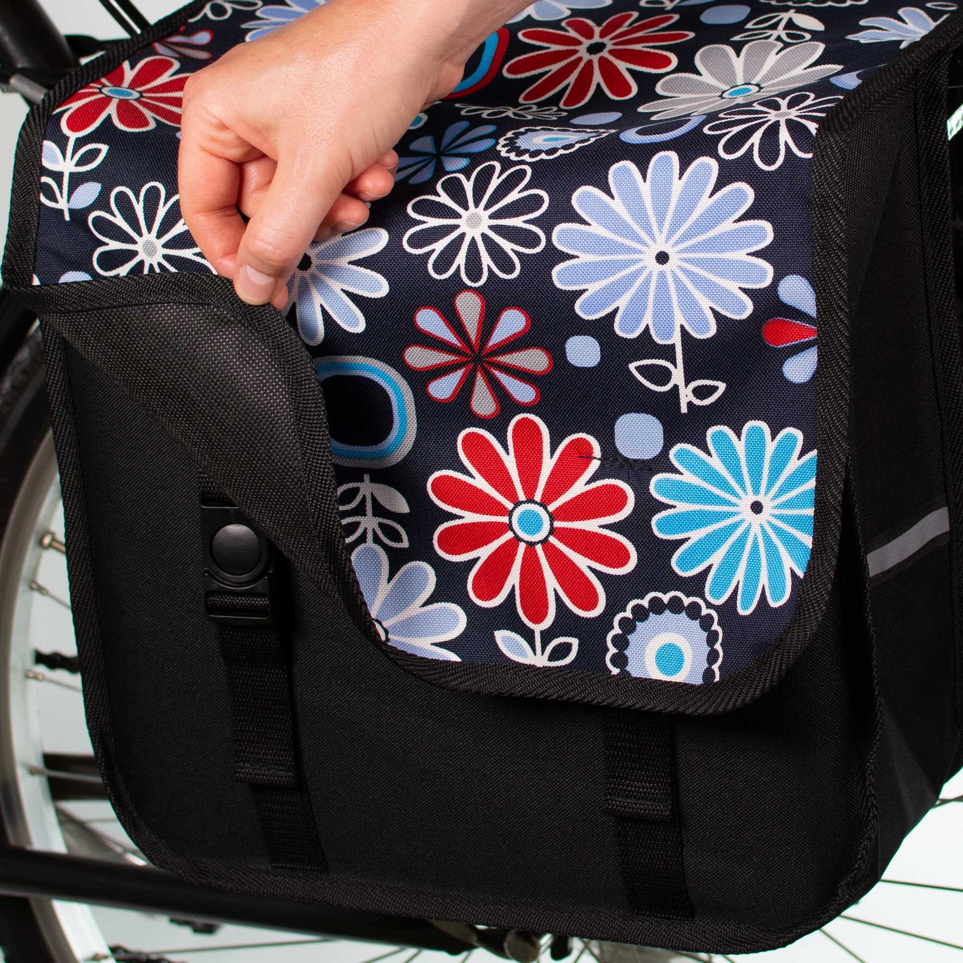 BikyBag Classic CL - Bicycle Double Pannier Bag (Daisy)