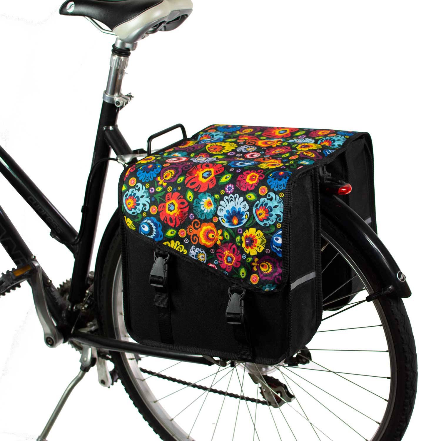 BikyBag Classic CS - Bicycle Double Panniers (Folklore Flowers)