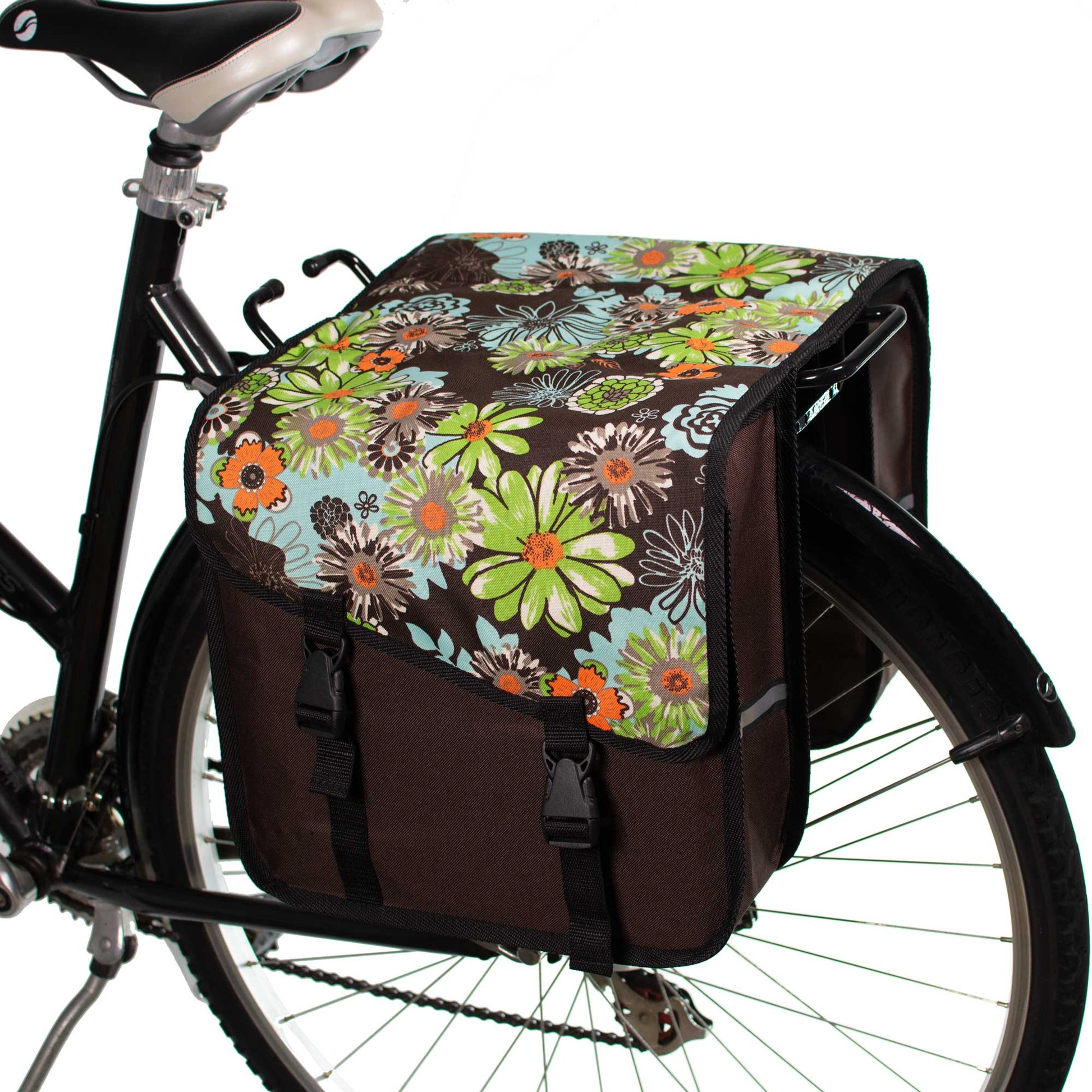 BikyBag Classic CS - Bicycle Double Panniers (Green Meadow)