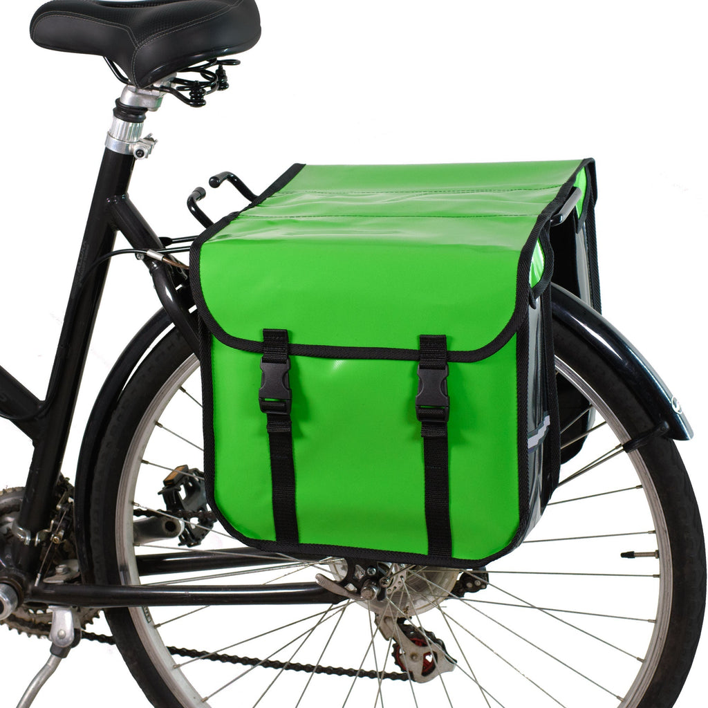 BikyBag Classic CW - Waterproof Bicycle Double Panniers (Lime Green)