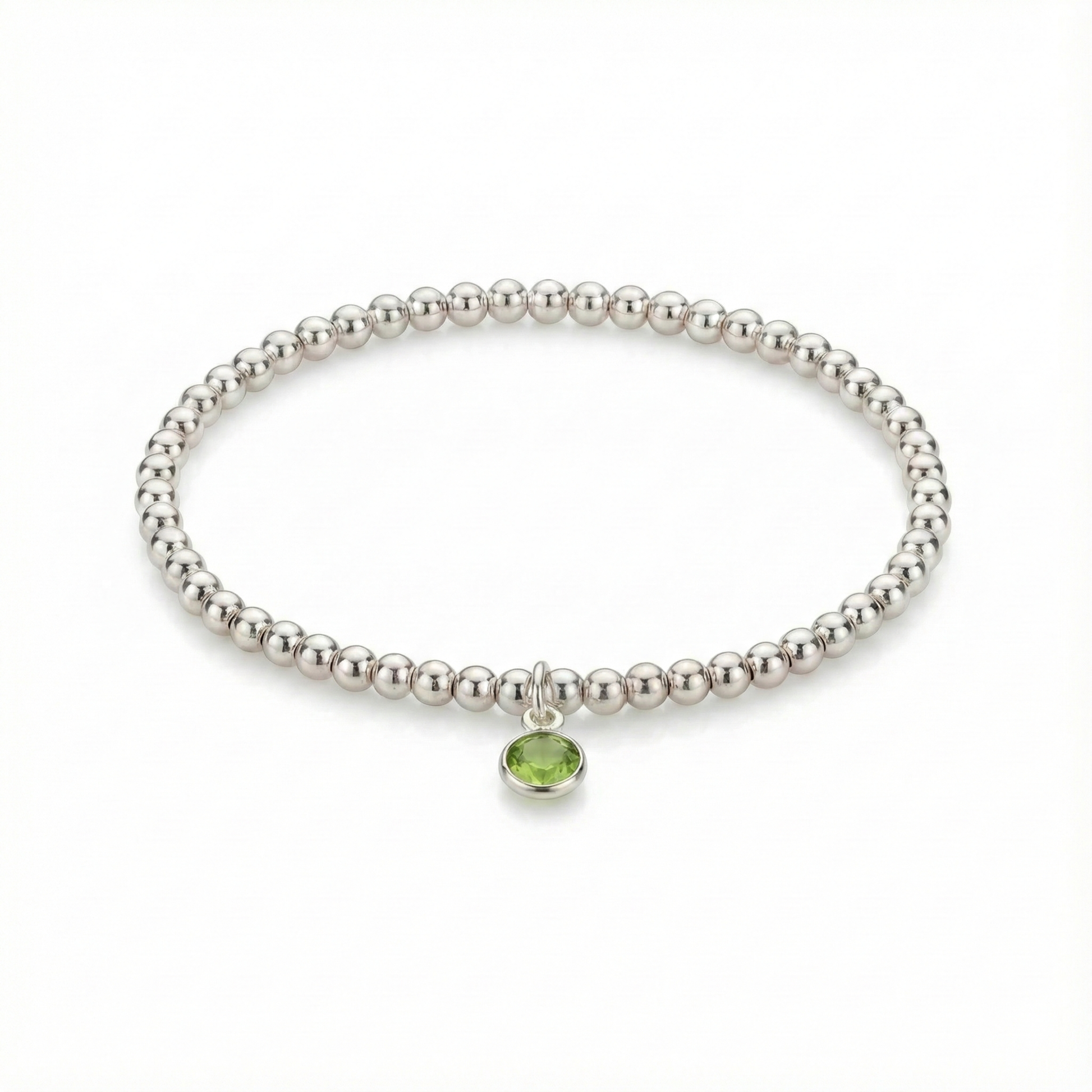 Peridot August Birthstone Stretch Bead Bracelet