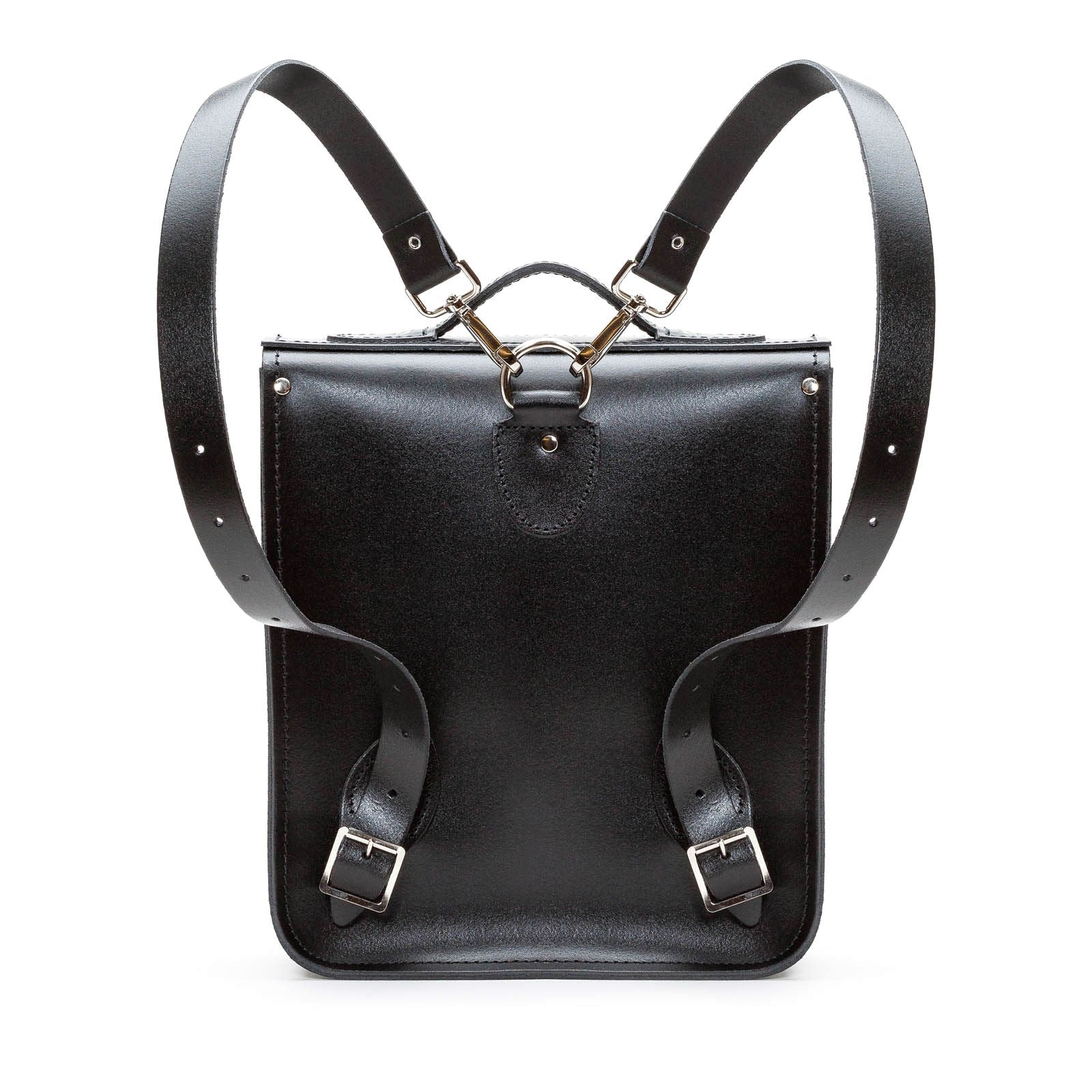 Handmade Leather City Backpack - Gothic Striped Yellow & Black