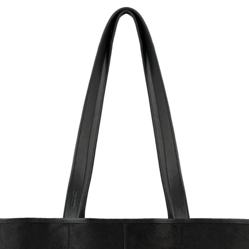 Black Leather Horizontal Tote – Sleek, Versatile & Eco-Friendly by Brix + Bailey at brixbailey.com