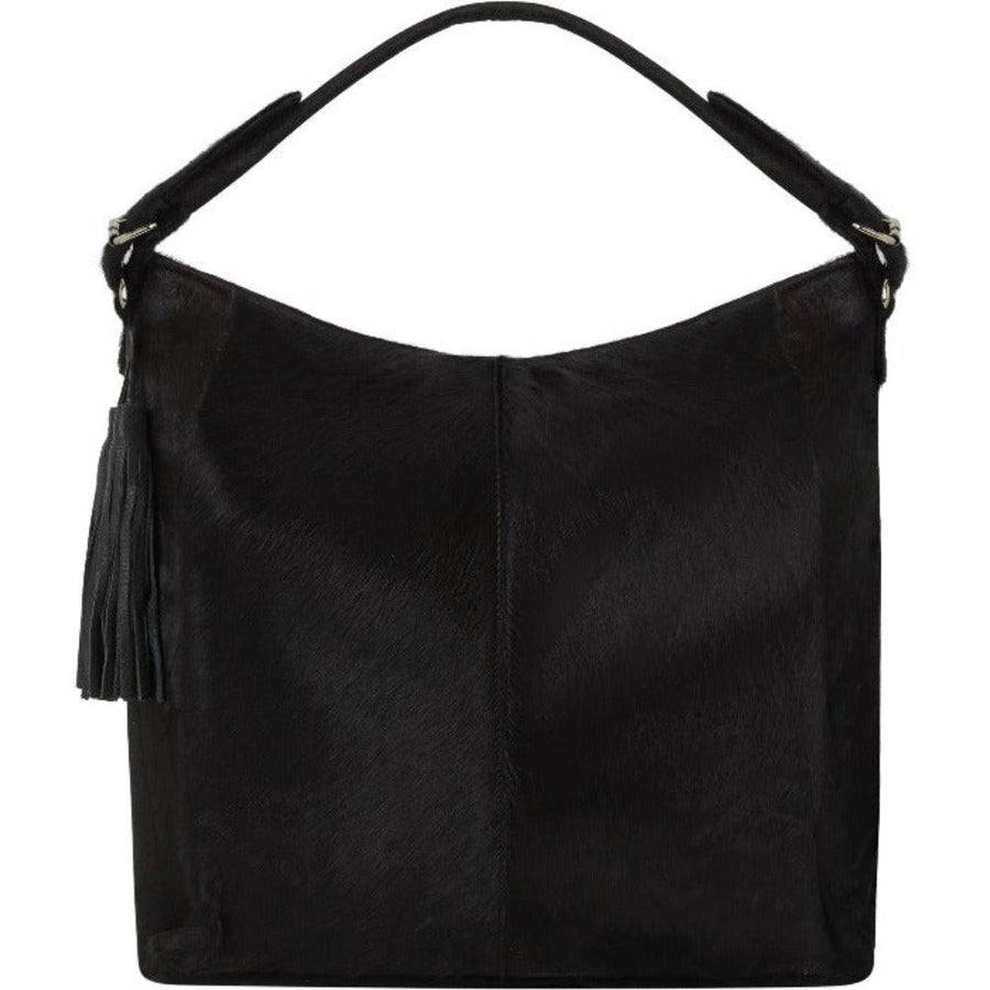 Black Leather Grab Bag with Heart Lining – Elegant & Versatile by Brix + Bailey at brixbailey.com