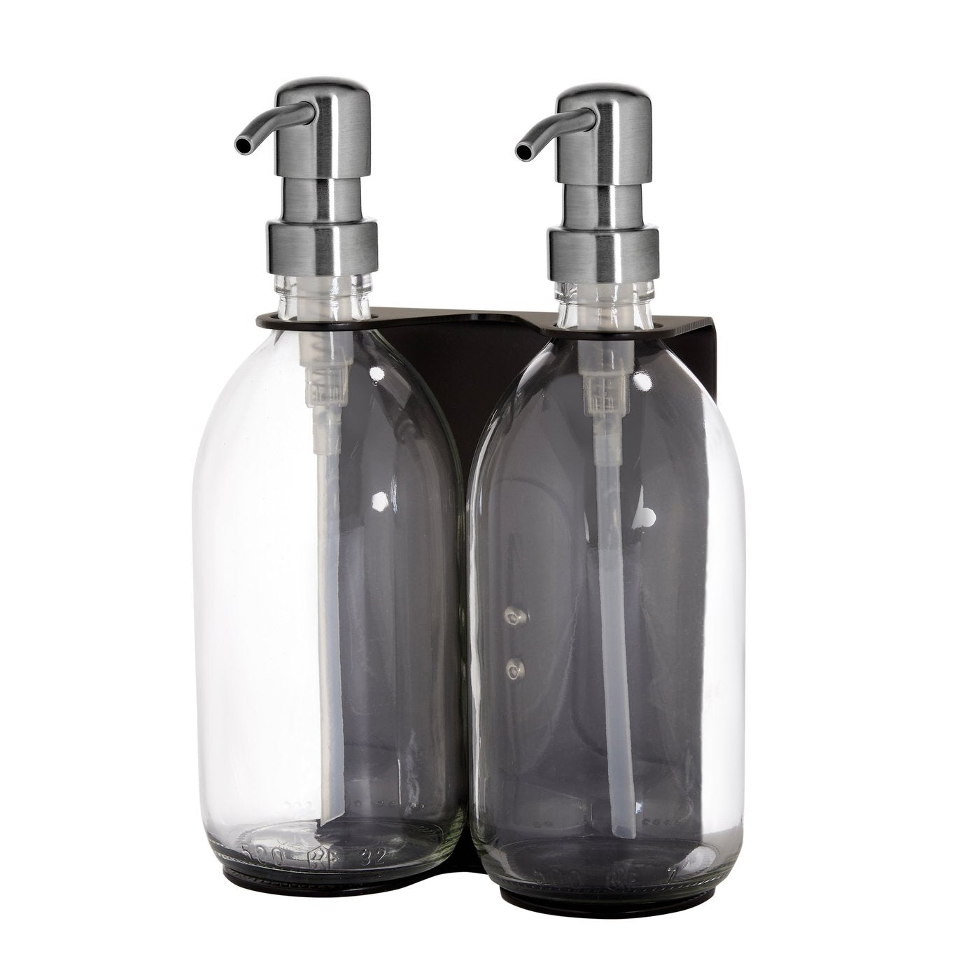 Black Double Wall Mounted Soap Dispensers