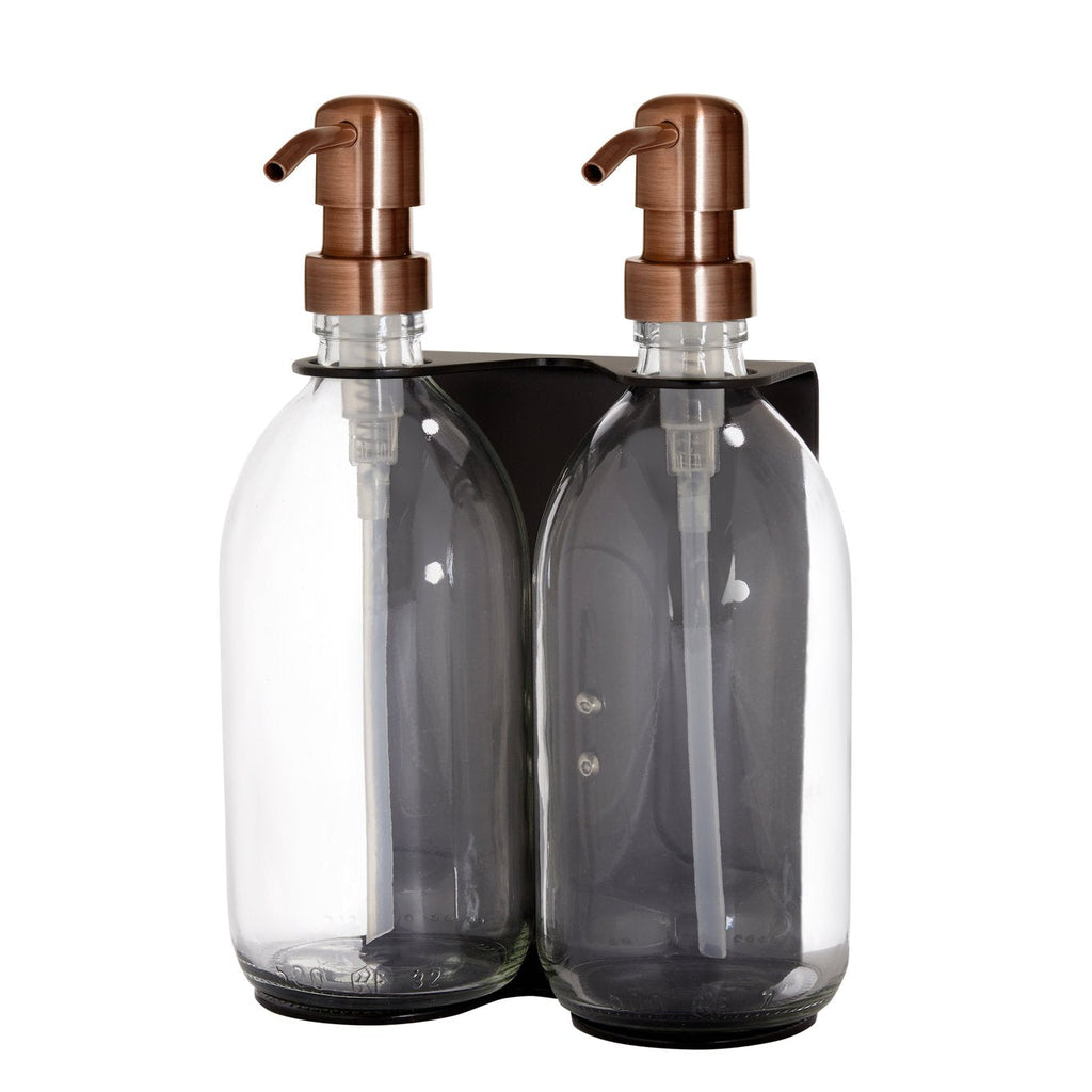 Black Double Wall Mounted Soap Dispensers